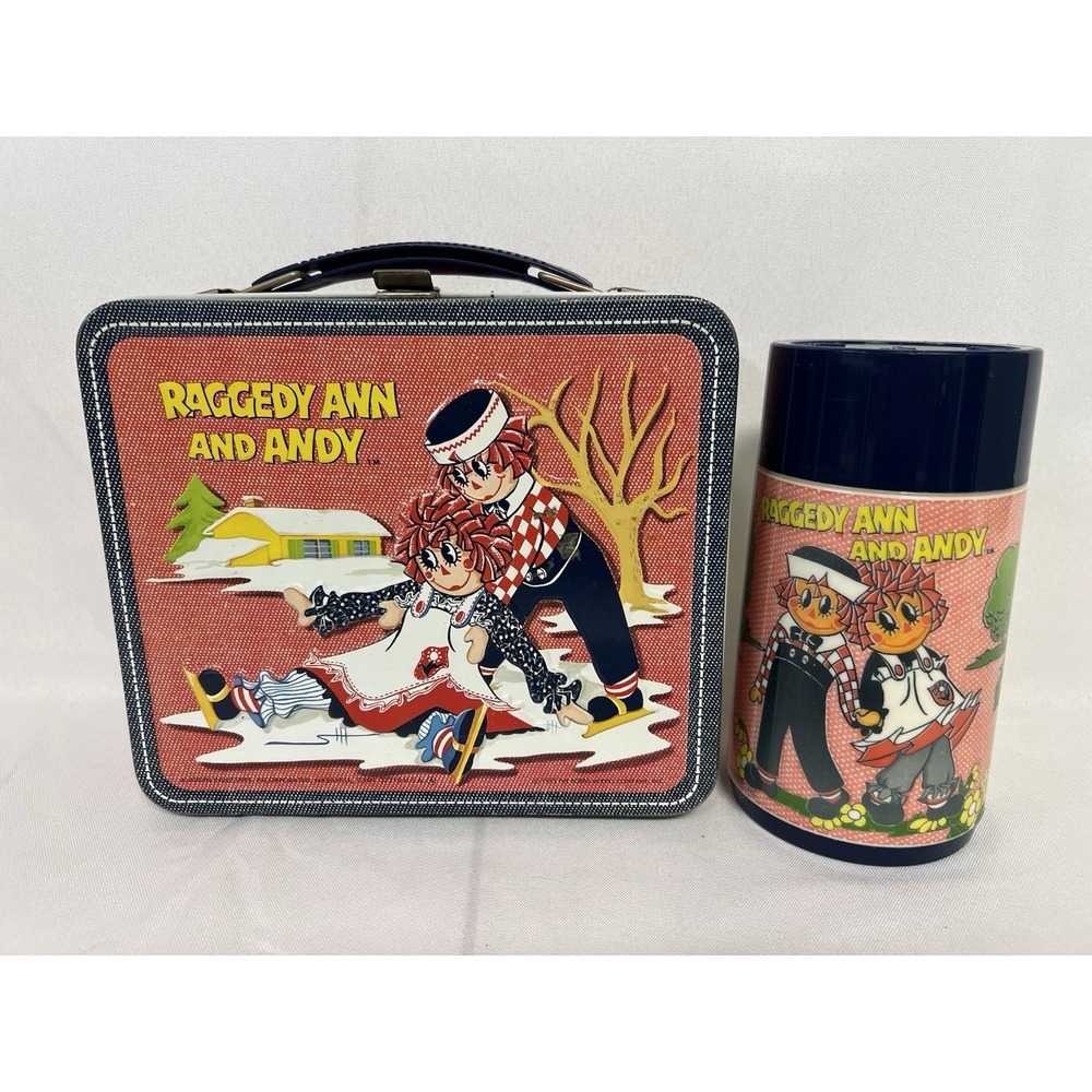 Vintage 1973 Raggedy Ann And Andy Lunchbox & Thermos